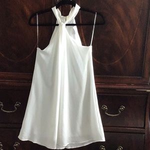 White criss cross halter dress fully lined.